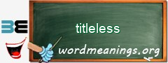 WordMeaning blackboard for titleless